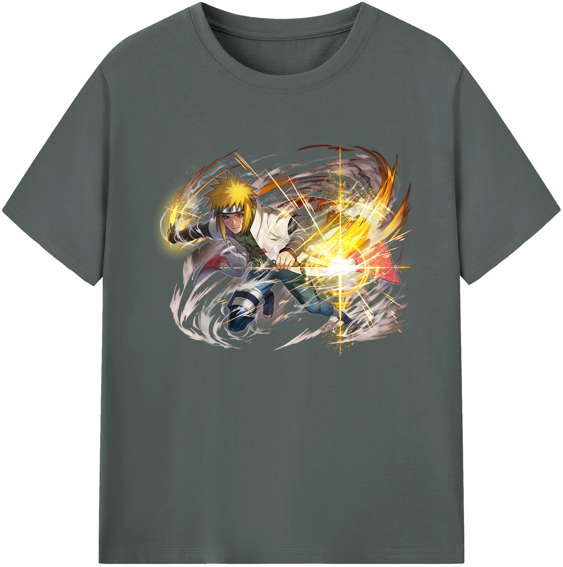 （画像用） NARUTO -ナルト- 波風 ミナト Namikaze Minato 綿100％ メンズ半袖Tシャツ｜肌触りやわらか＆通気性